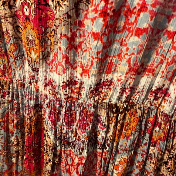 Millennium maxi dress Orange Floral Sleeveless Tassel Tiered Sz L Maxi Dress - Picture 4 of 6